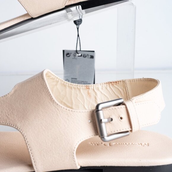 Massimo Dutti Womens Leather Thong Flats Ivory Cream US 9 EU 40 New 1708/450 - Picture 6 of 8